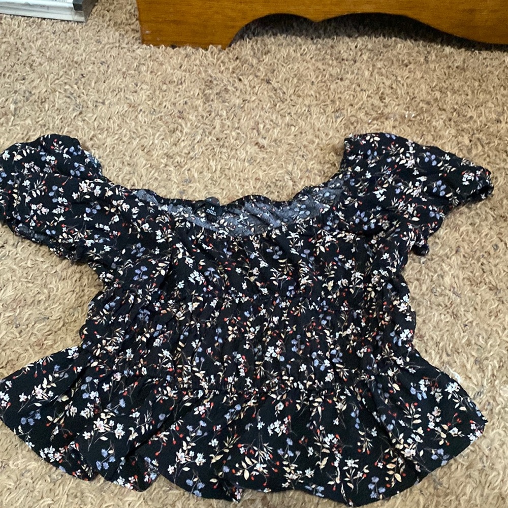 Flowery off the shoulder top